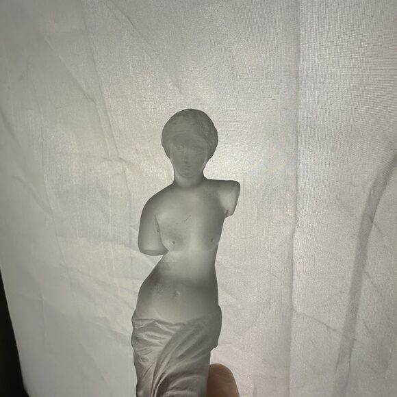 Frosted Satin Glass Aphrodite of Melos Statue Venus de Milo Bust Figurine 10" - Picture 3 of 10